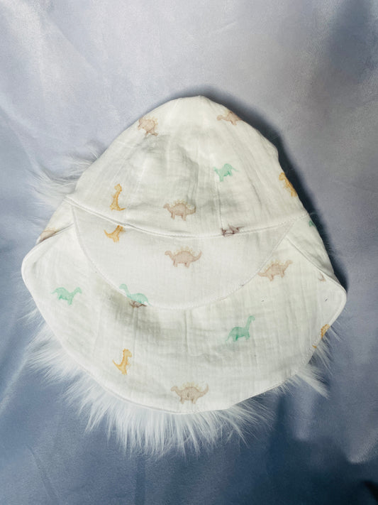 Sommermütze mit Nackenschutz kleine Dinos
