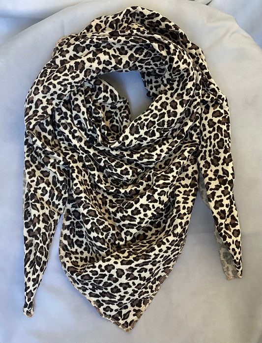 Haarband und Dreieckstuch beige Leo