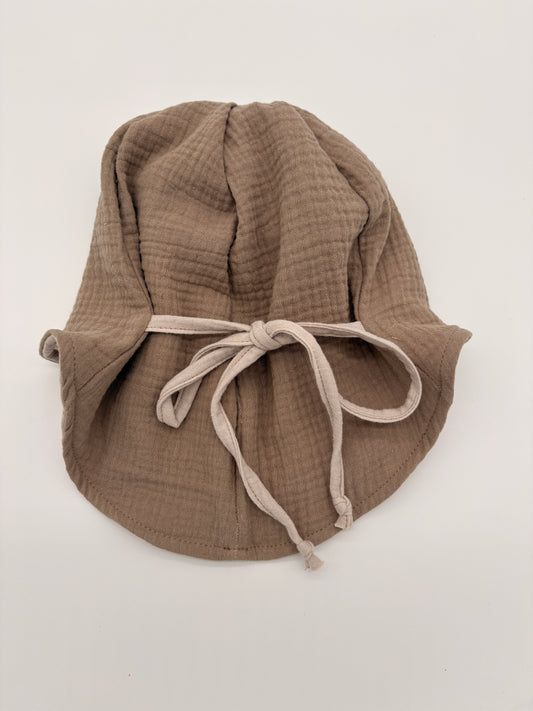 Sommermütze mit Nackenschutz Beige