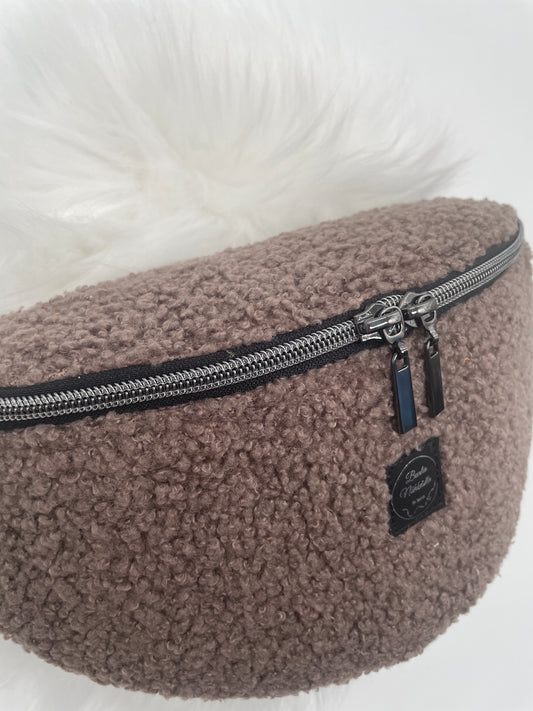 Crossbody Bag Bouclé Taupe