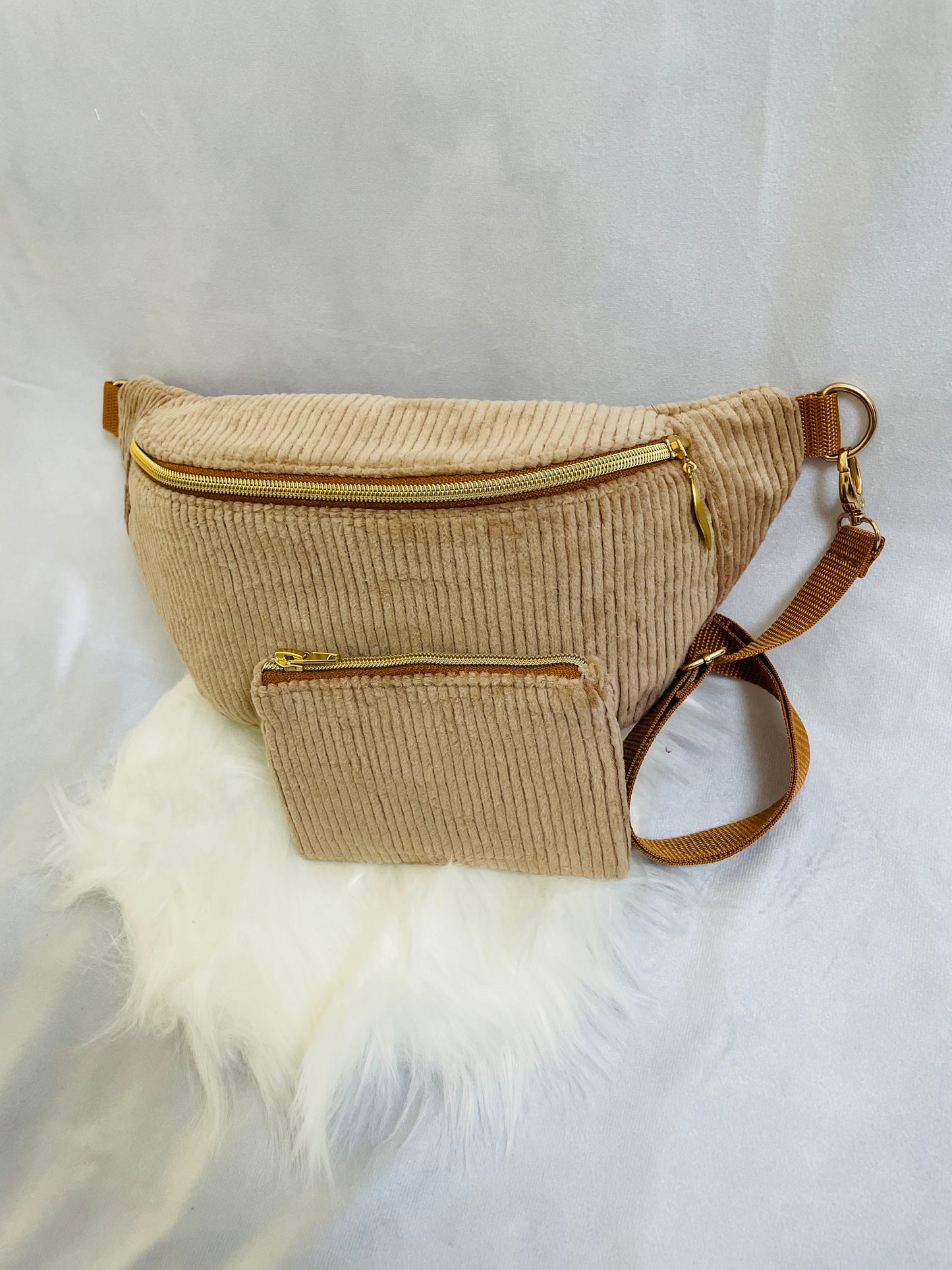 Gürteltasche Cord Beige