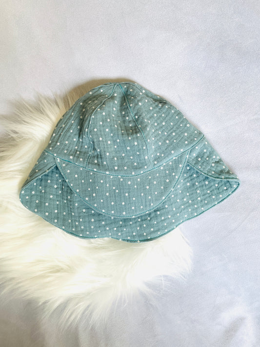Sommermütze mit Nackenschutz schilf mit Punkten