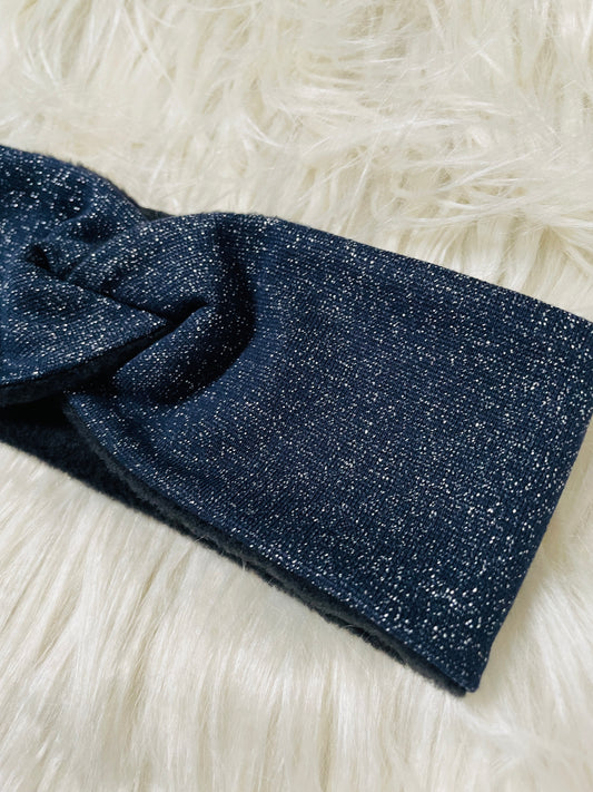 Stirnband Glitzer Dunkelblau