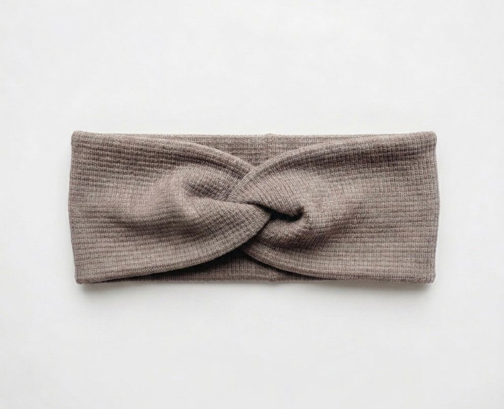 Stirnband Waffeljersey Taupe