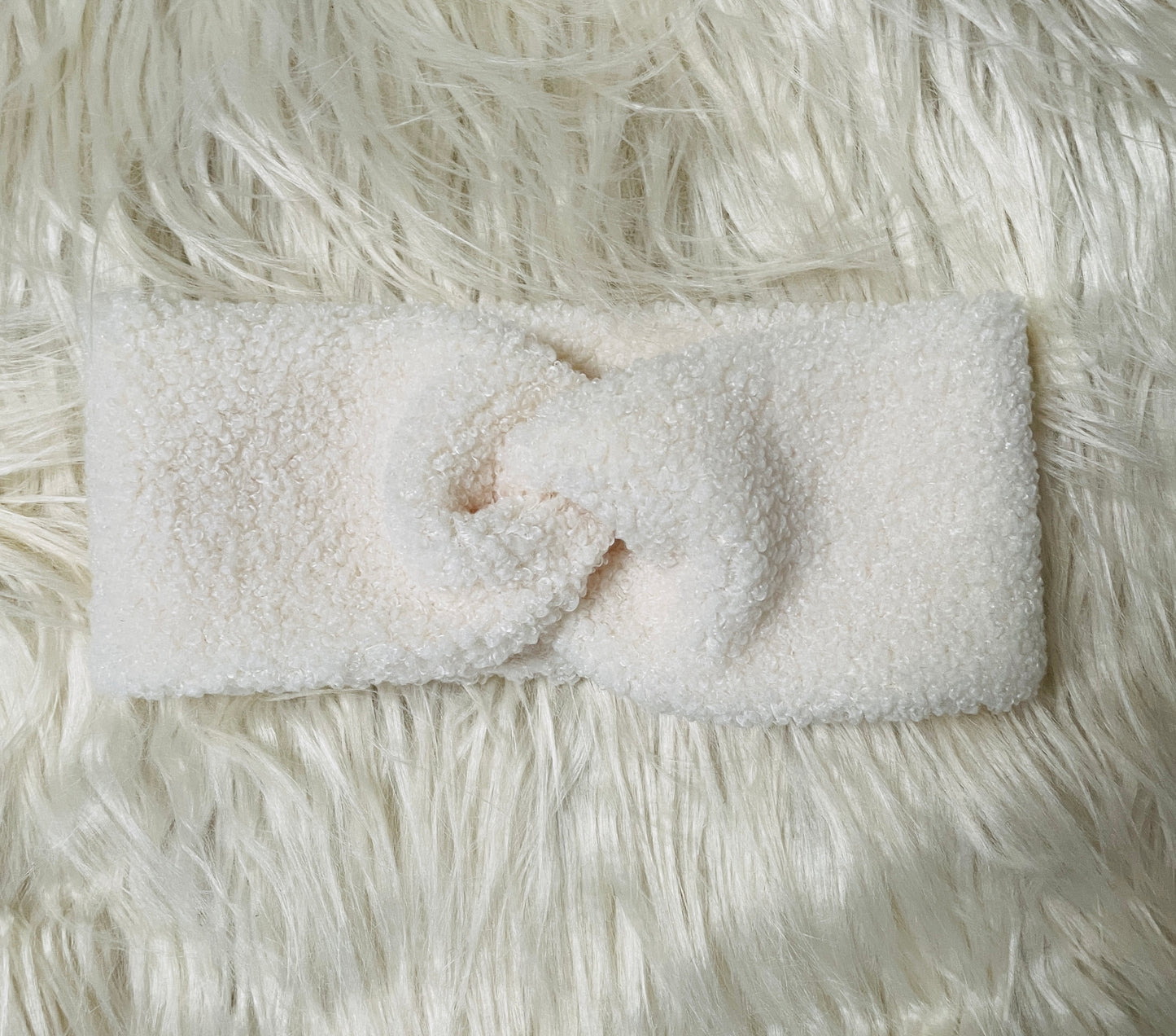 Stirnband Boucle Wollweiß
