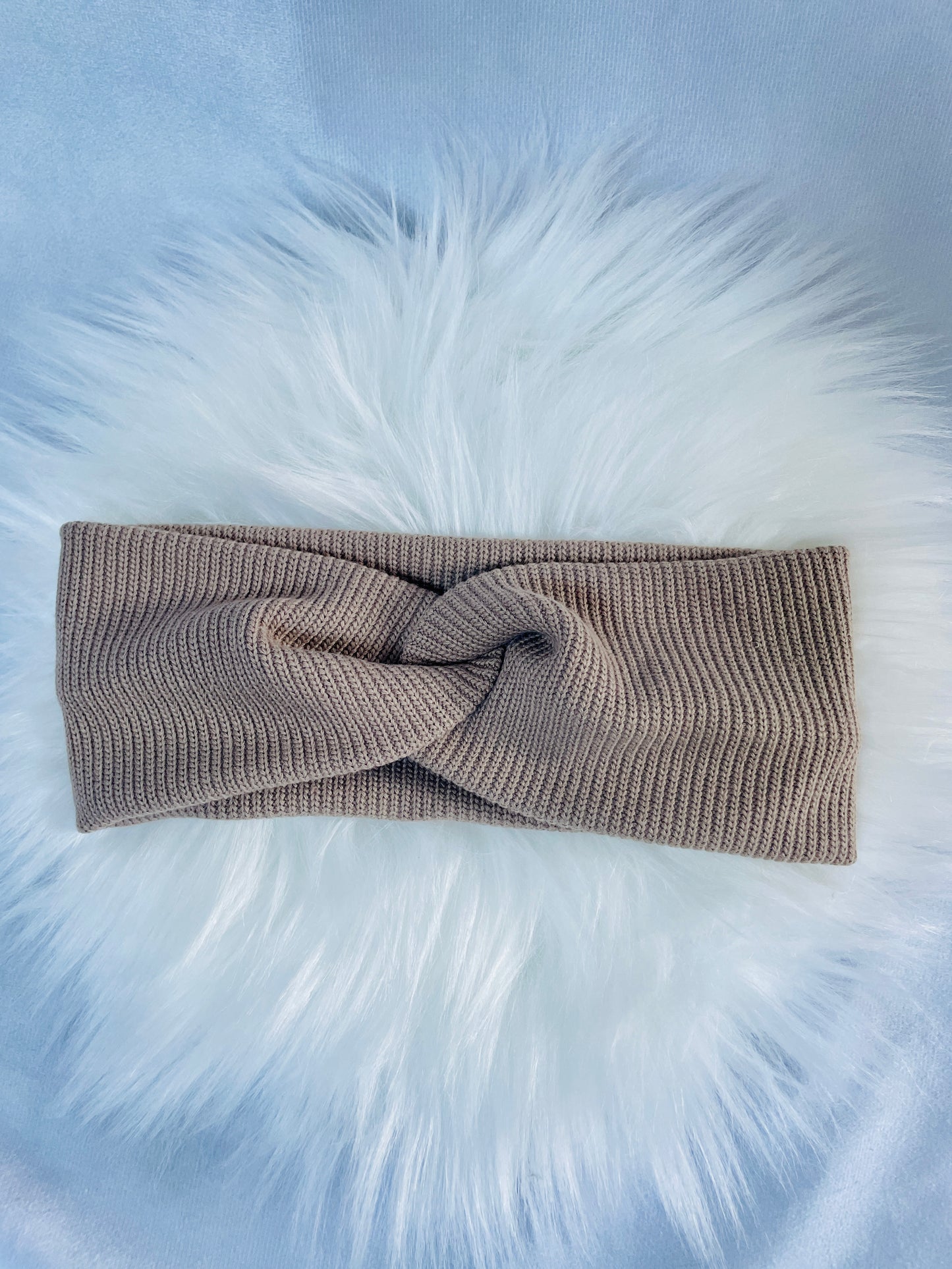 Stirnband Strick Taupe