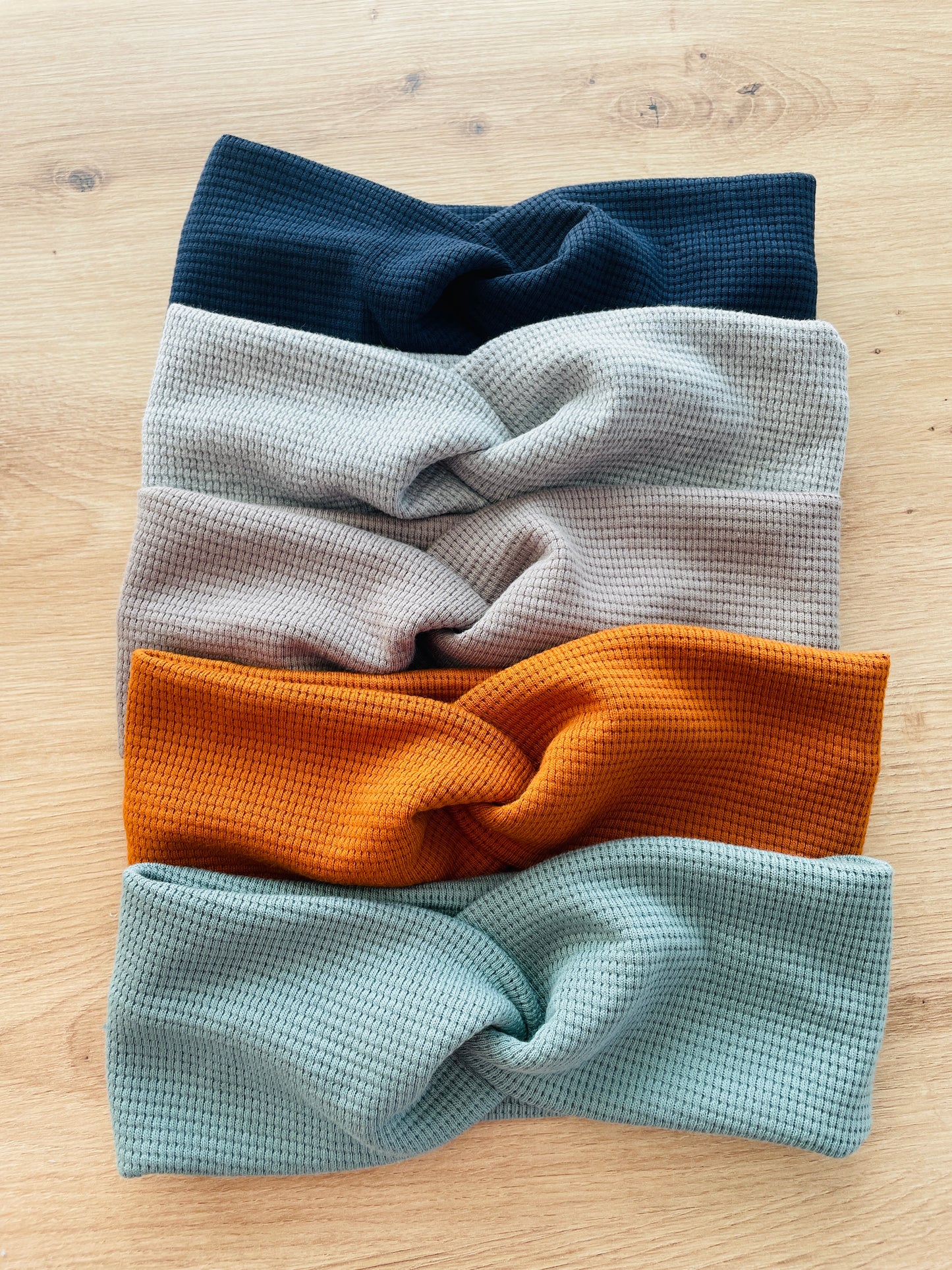 Stirnband "Waffeljersey Grau"