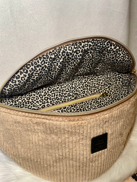 Crossbody Bag Cord Beige