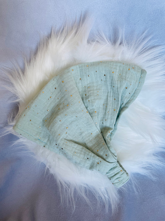 Bandana Haarband Mint mit goldenen Punkten