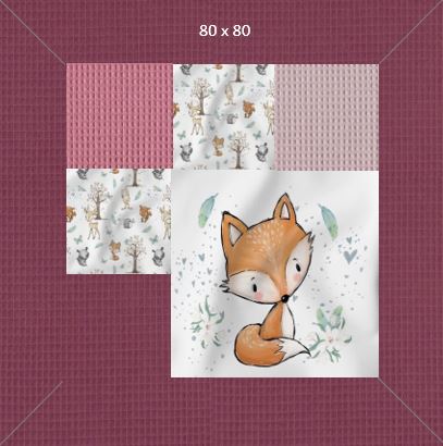 Patchwork-Krabbeldecke Waldtiere Fuchs Beere