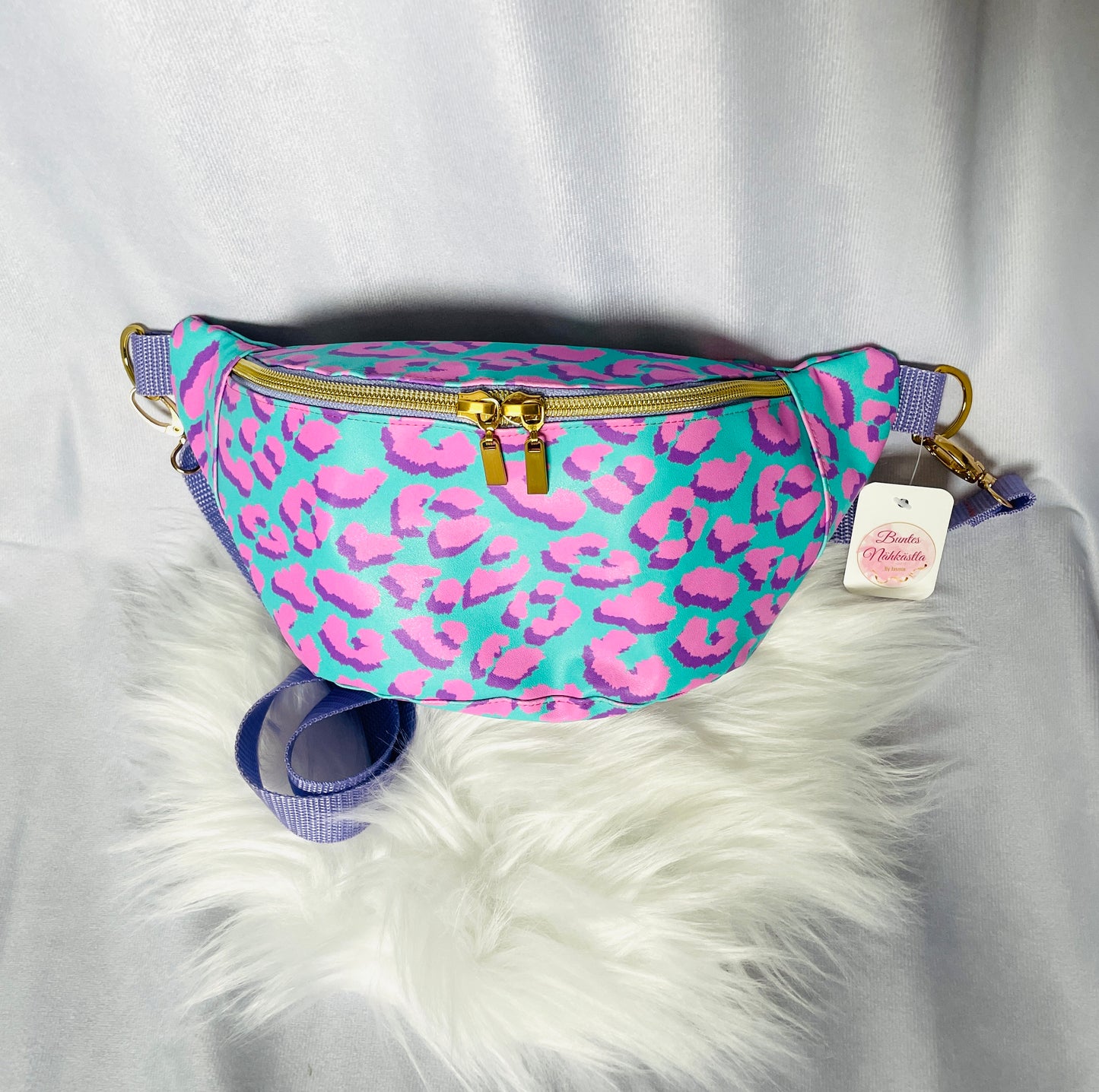 Gürteltasche Leo hellblau, rosa