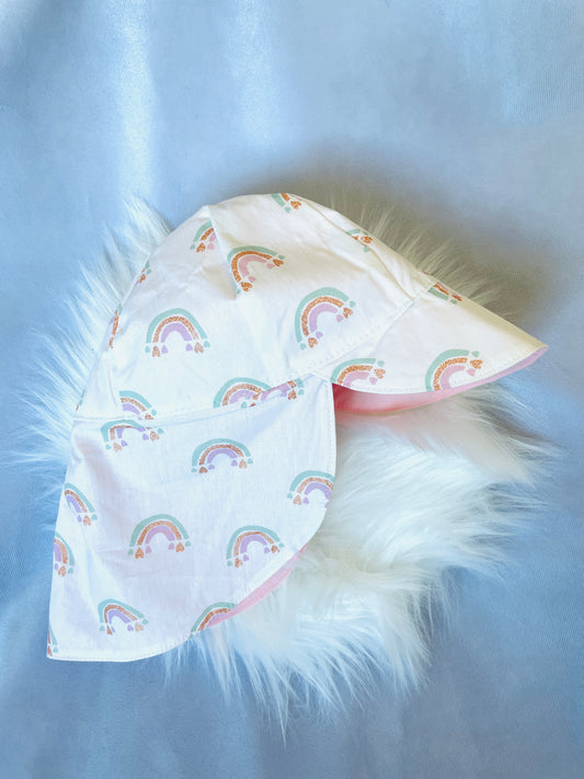 Sommermütze mit Nackenschutz Regenbogen
