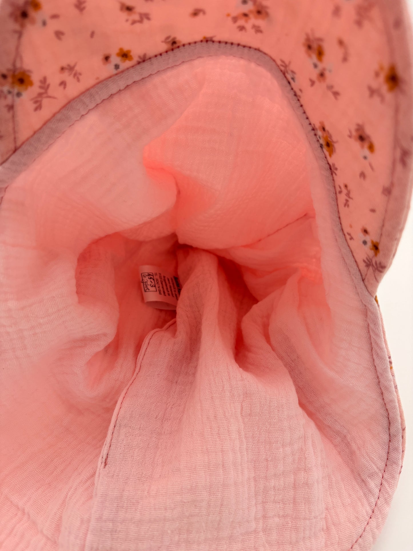 Sommermütze mit Nackenschutz rosa Blümchen
