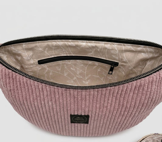 Halfmoon Bag Cord Rosa