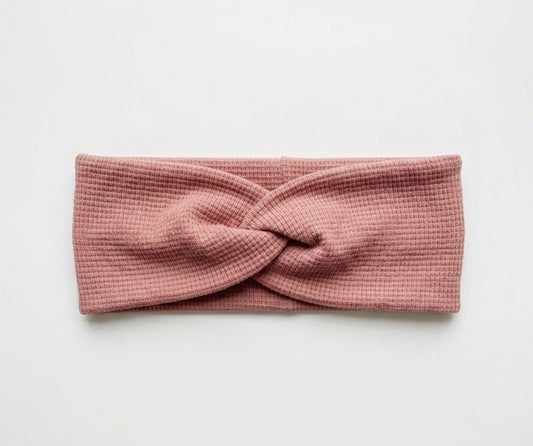 Stirnband Waffeljersey Rosa