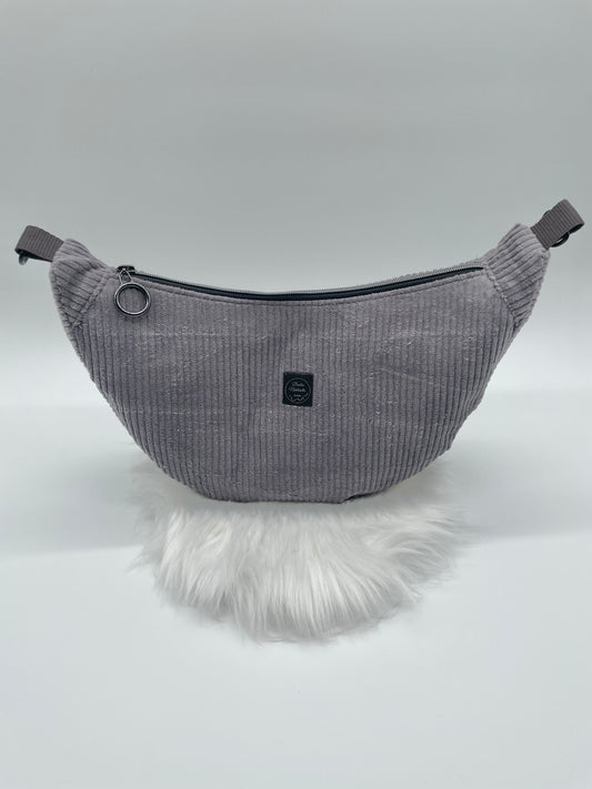 Halfmoon Bag Cord Grau