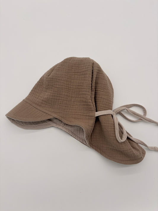 Sommermütze mit Nackenschutz Beige