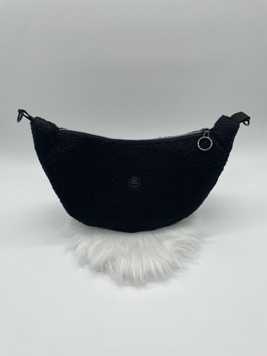 Halfmoon Bag Boucle Schwarz