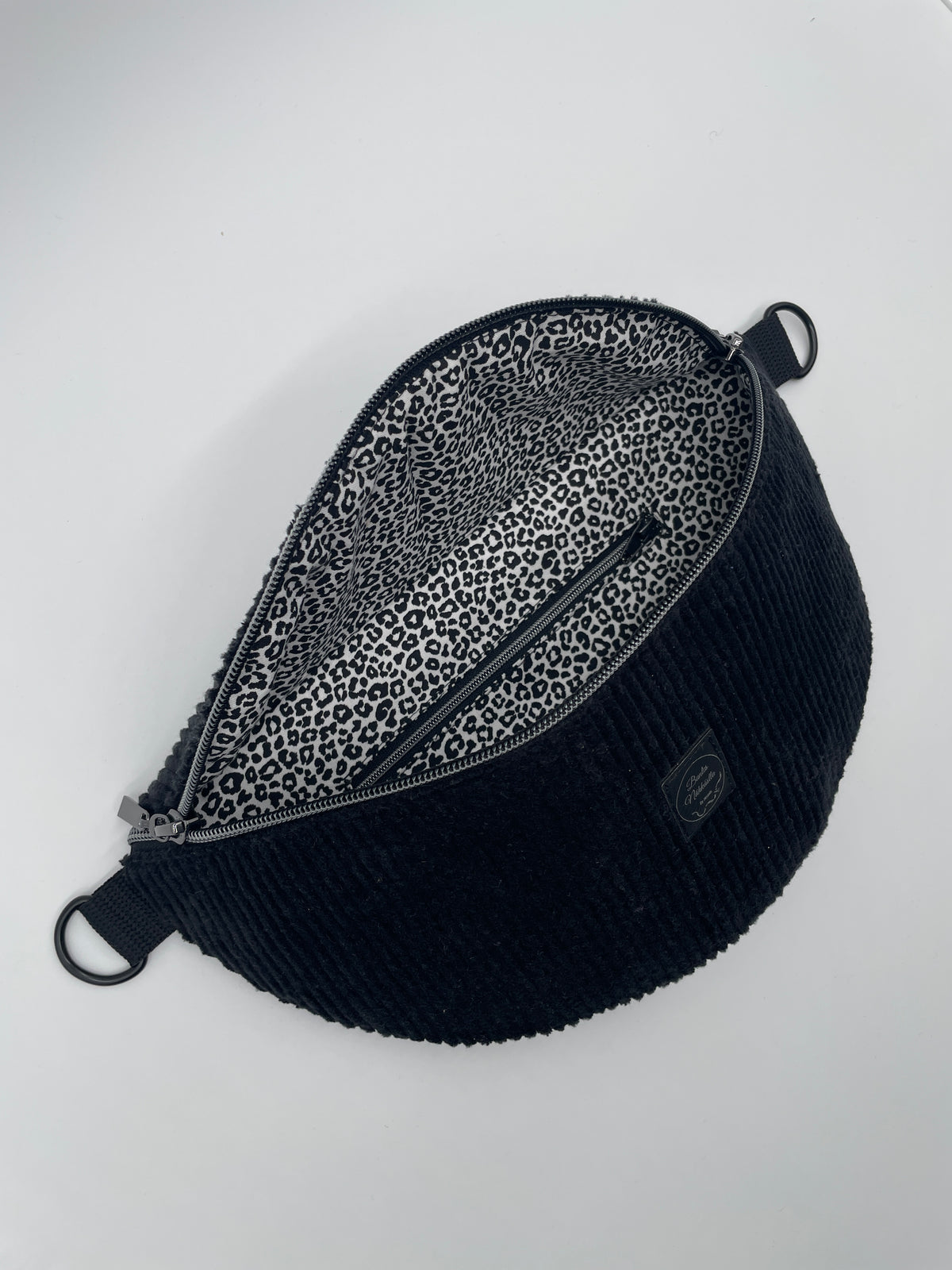 Crossbody Bag Cord Schwarz