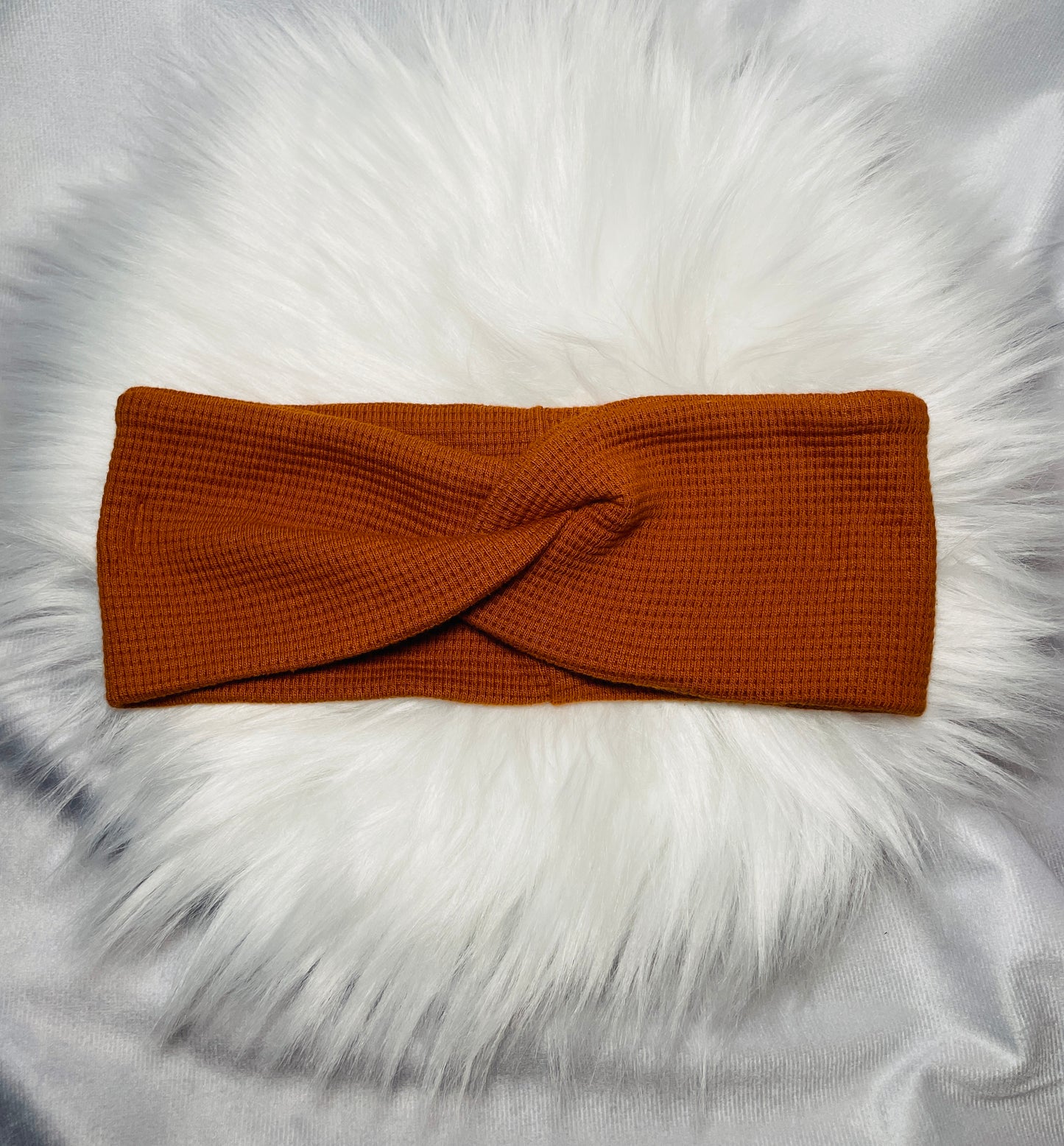 Stirnband Waffeljersey Terracotta