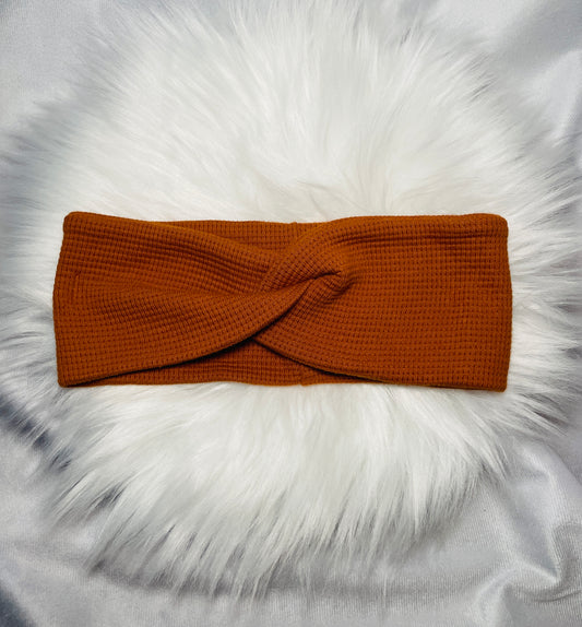 Stirnband Waffeljersey Terracotta