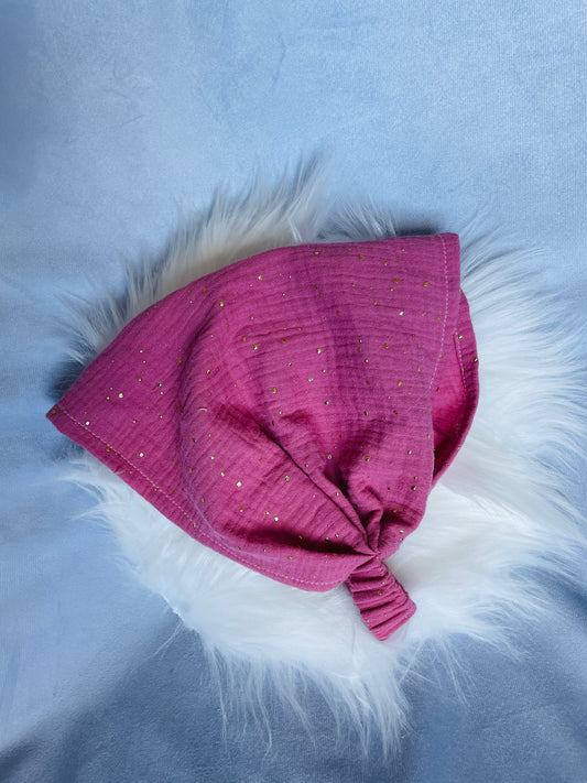 Bandana Haarband Altrosa mit goldenen Punkten