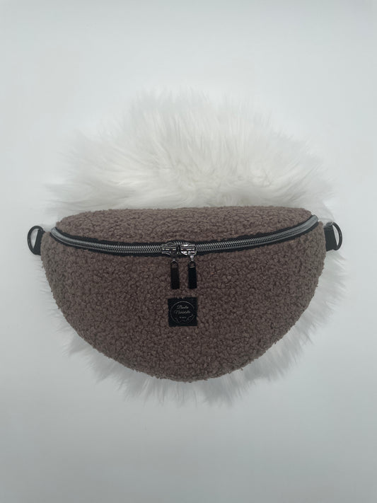 Crossbody Bag Bouclé Taupe