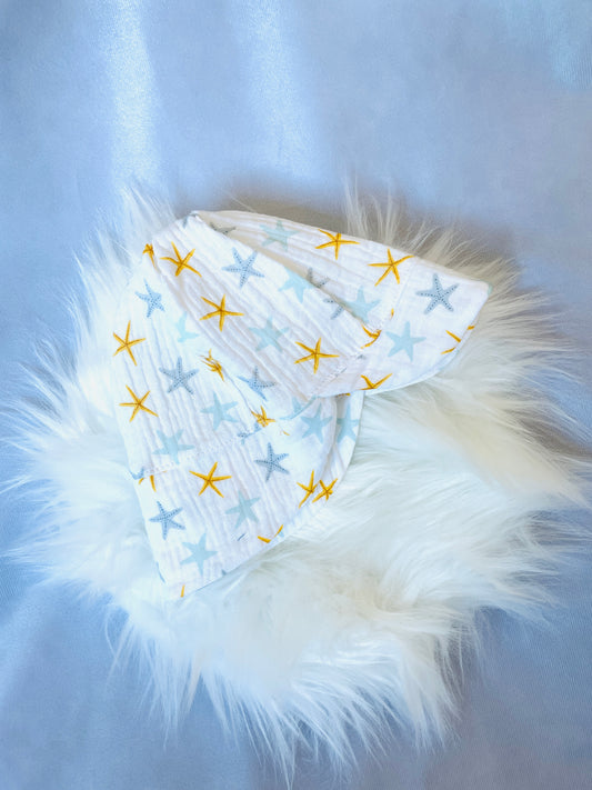 Sommermütze mit Nackenschutz "Seestern"