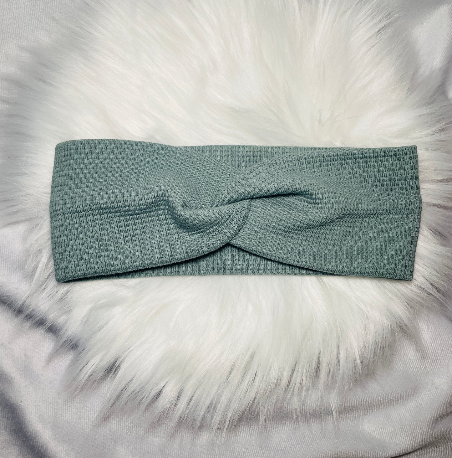 Stirnband Waffeljersey Schilf