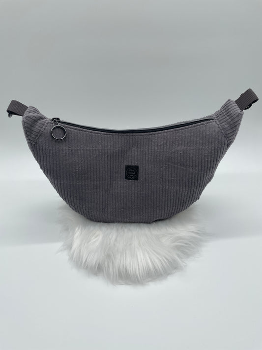 Halfmoon Bag Cord Grau