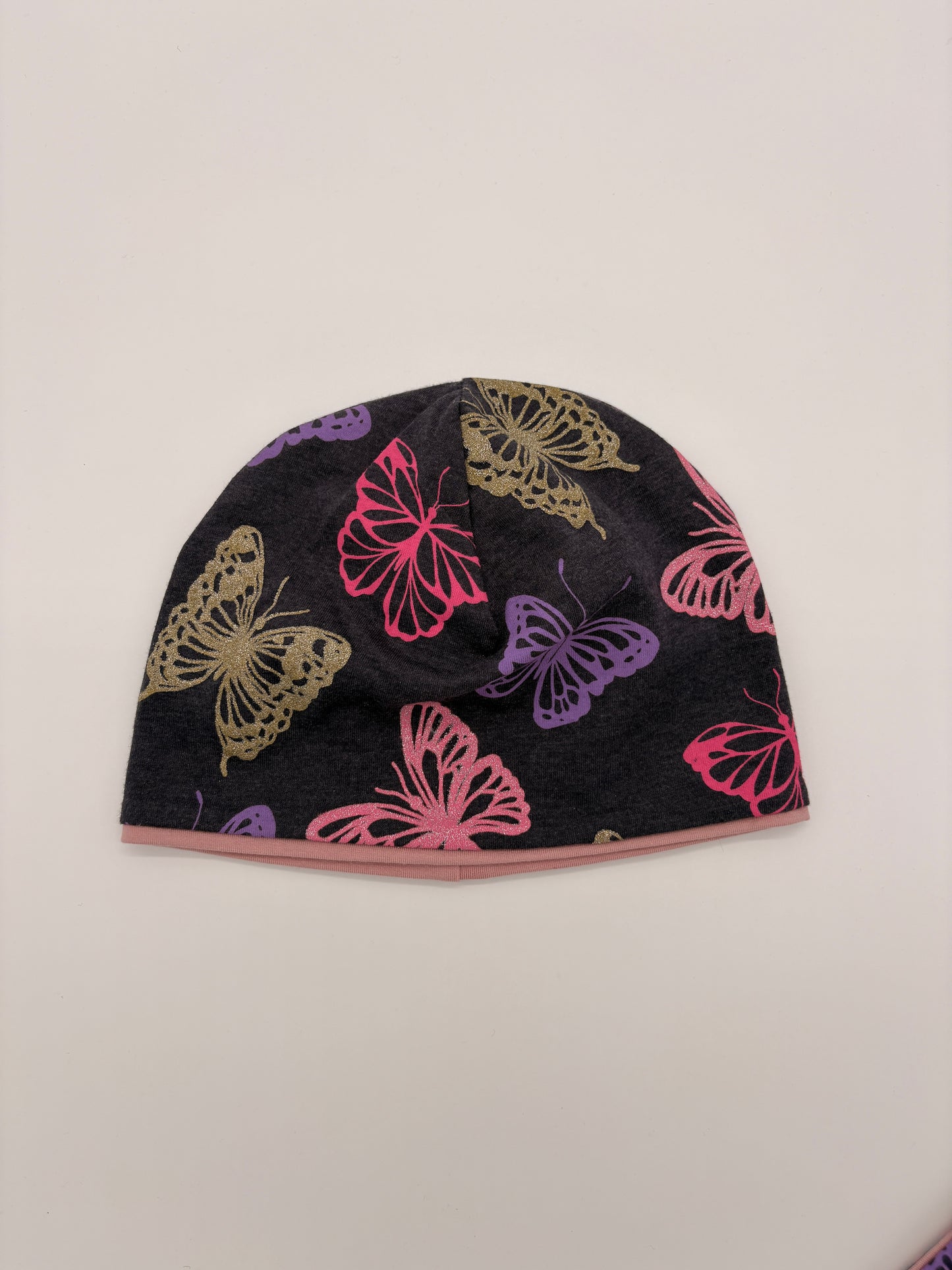 Mütze und Loop Glitzer Schmetterling