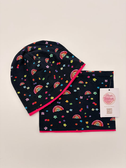 Mütze und Loop Pink Rainbow
