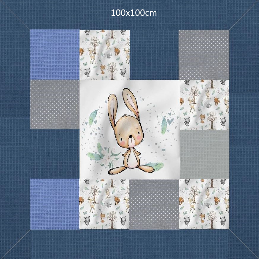 Patchwork-Krabbeldecke Hase