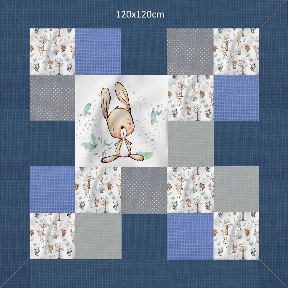 Patchwork-Krabbeldecke Hase