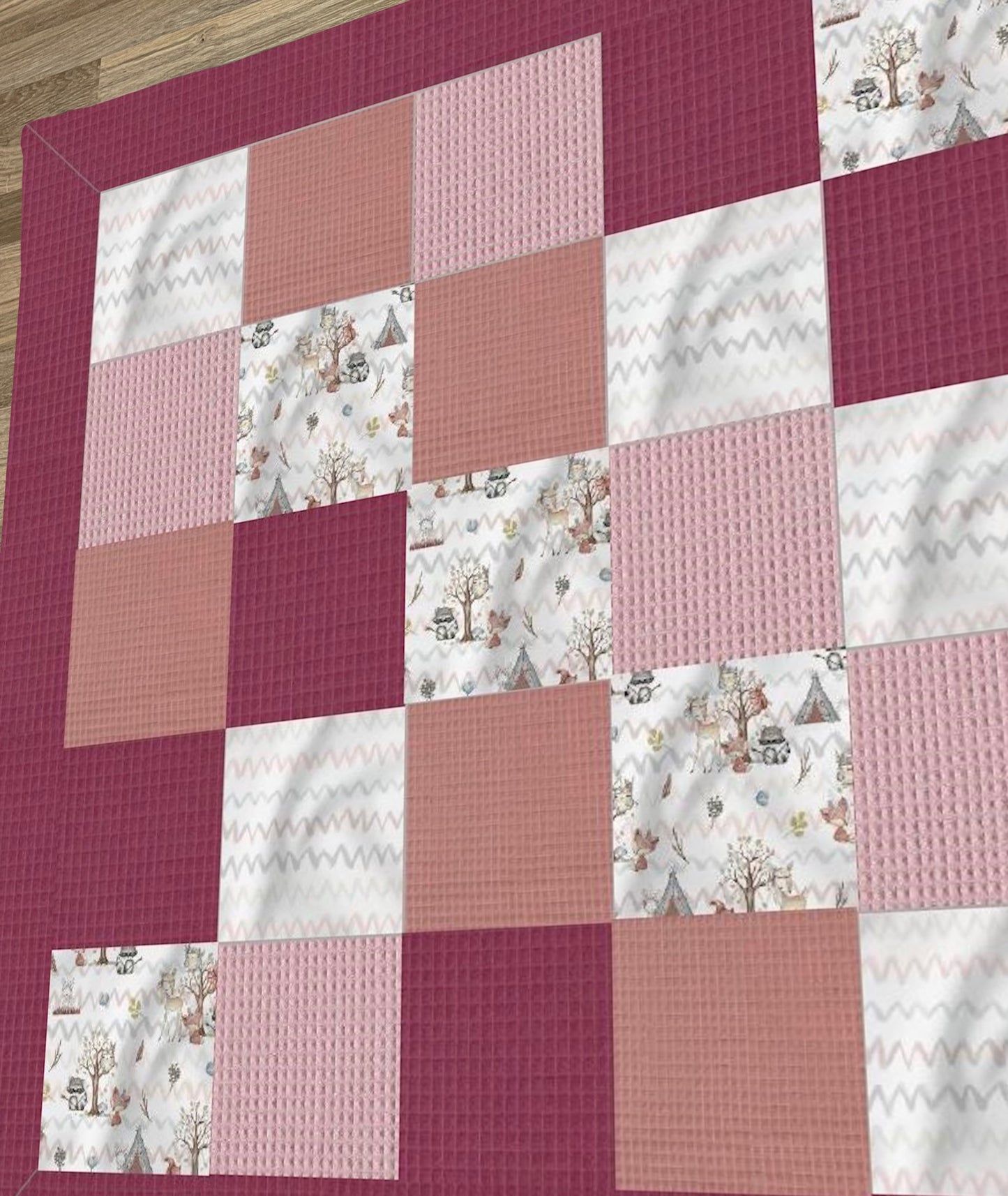 Patchwork-Krabbeldecke Waldfreunde