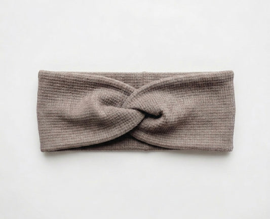 Stirnband Waffeljersey Taupe