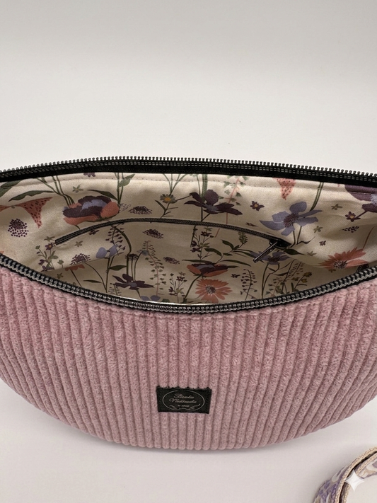 Halfmoon Bag Cord Rosa