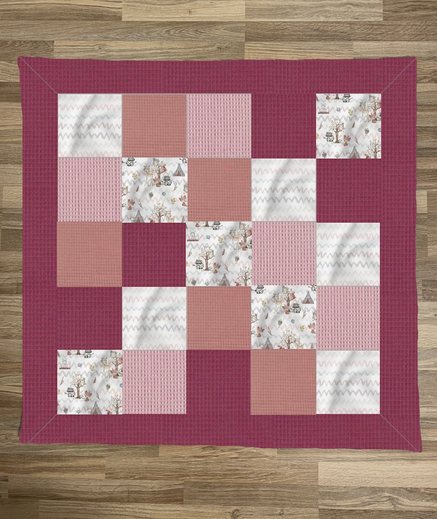 Patchwork-Krabbeldecke Waldfreunde