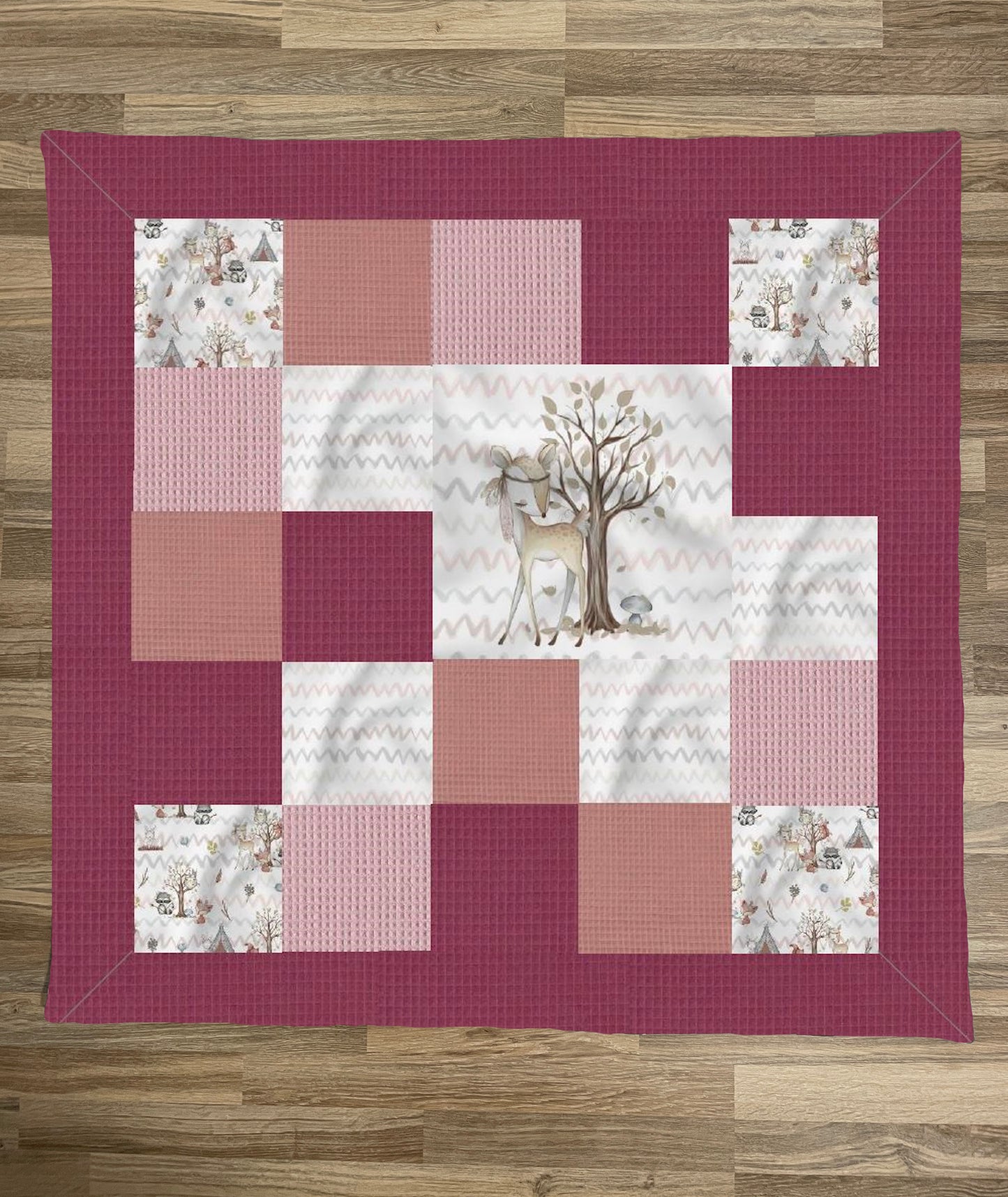 Patchwork-Krabbeldecke Rehfreund