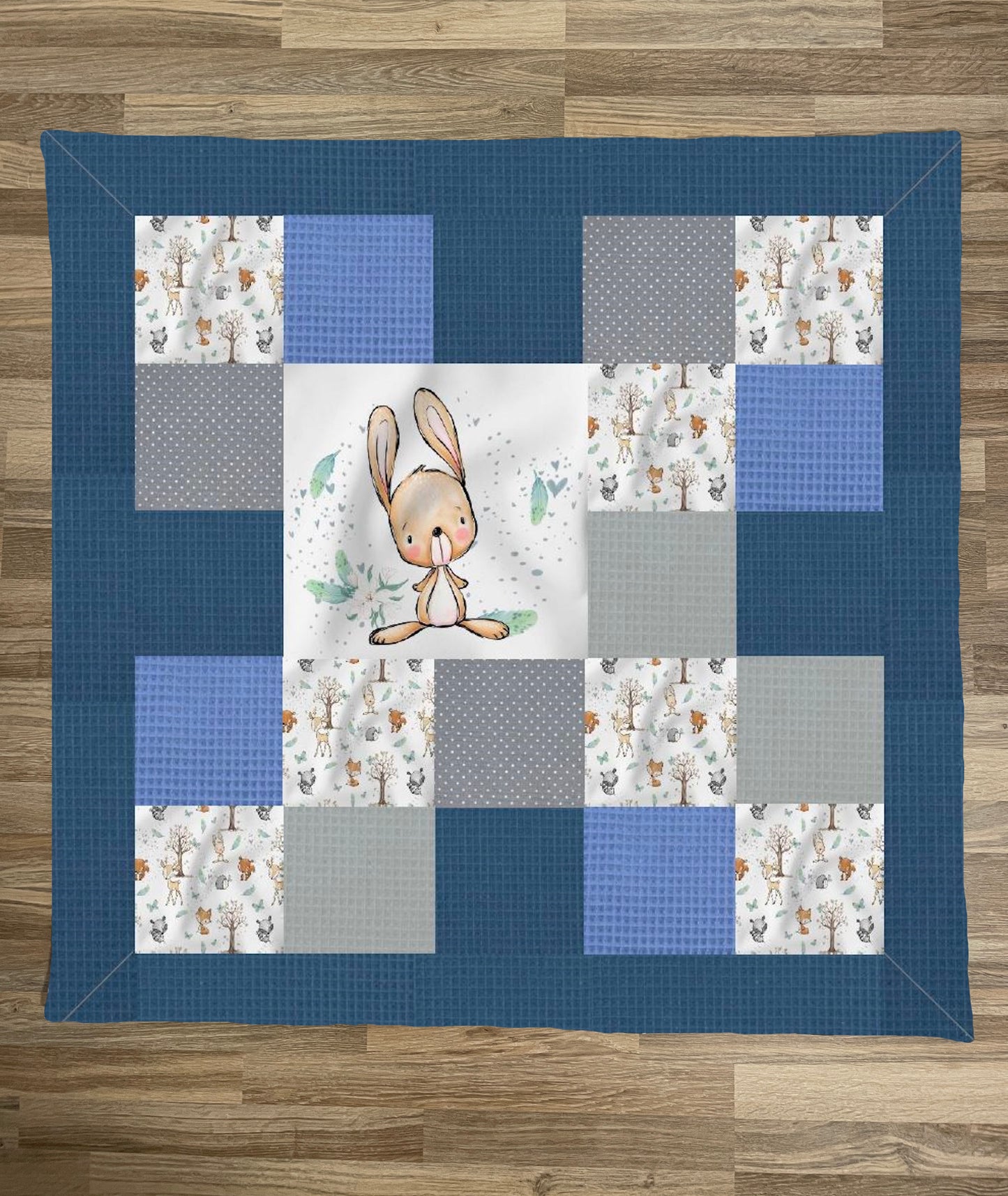 Patchwork-Krabbeldecke Hase