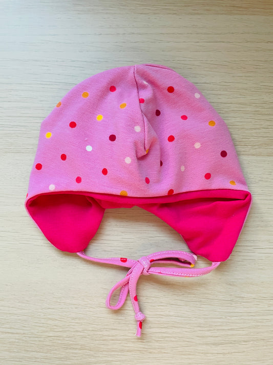 Mütze mit Ohrenschutz "Pink Punkte"