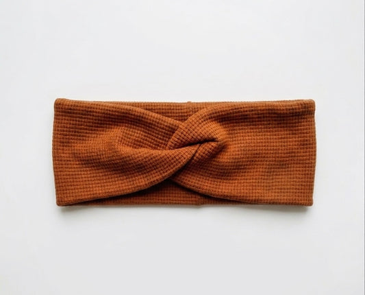 Stirnband Waffeljersey Terracotta